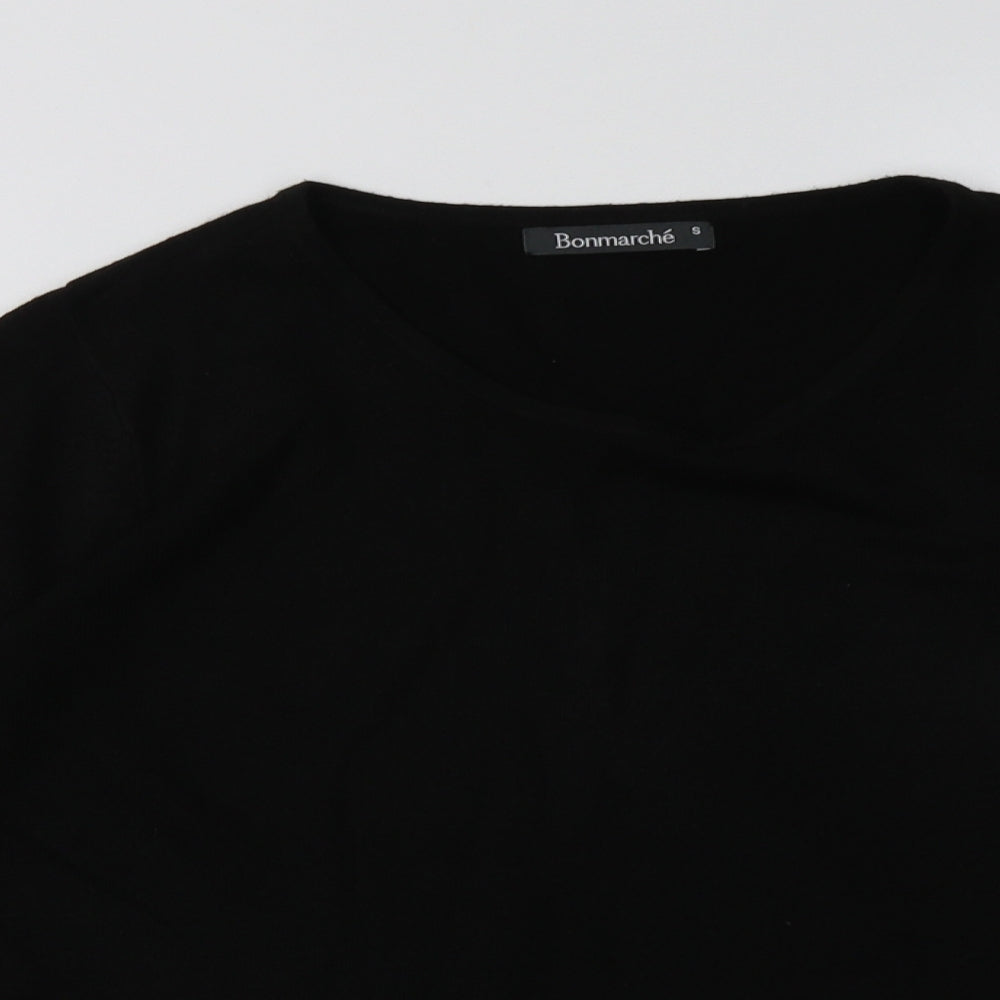 bonmarch Womens Black  Acrylic Pullover Sweatshirt Size S  Pullover