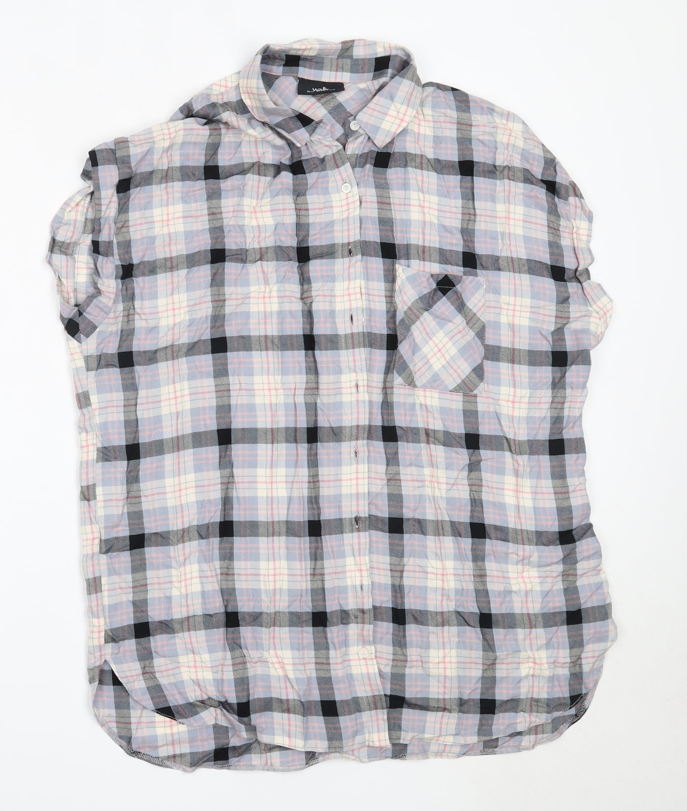 Womens UK Size 14 Wallis Blue Basic Button-Up