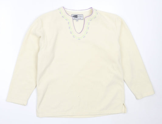 Womens UK Size S Neutral Territory Ivory Pullover Jumper