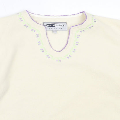 Womens UK Size S Neutral Territory Ivory Pullover Jumper