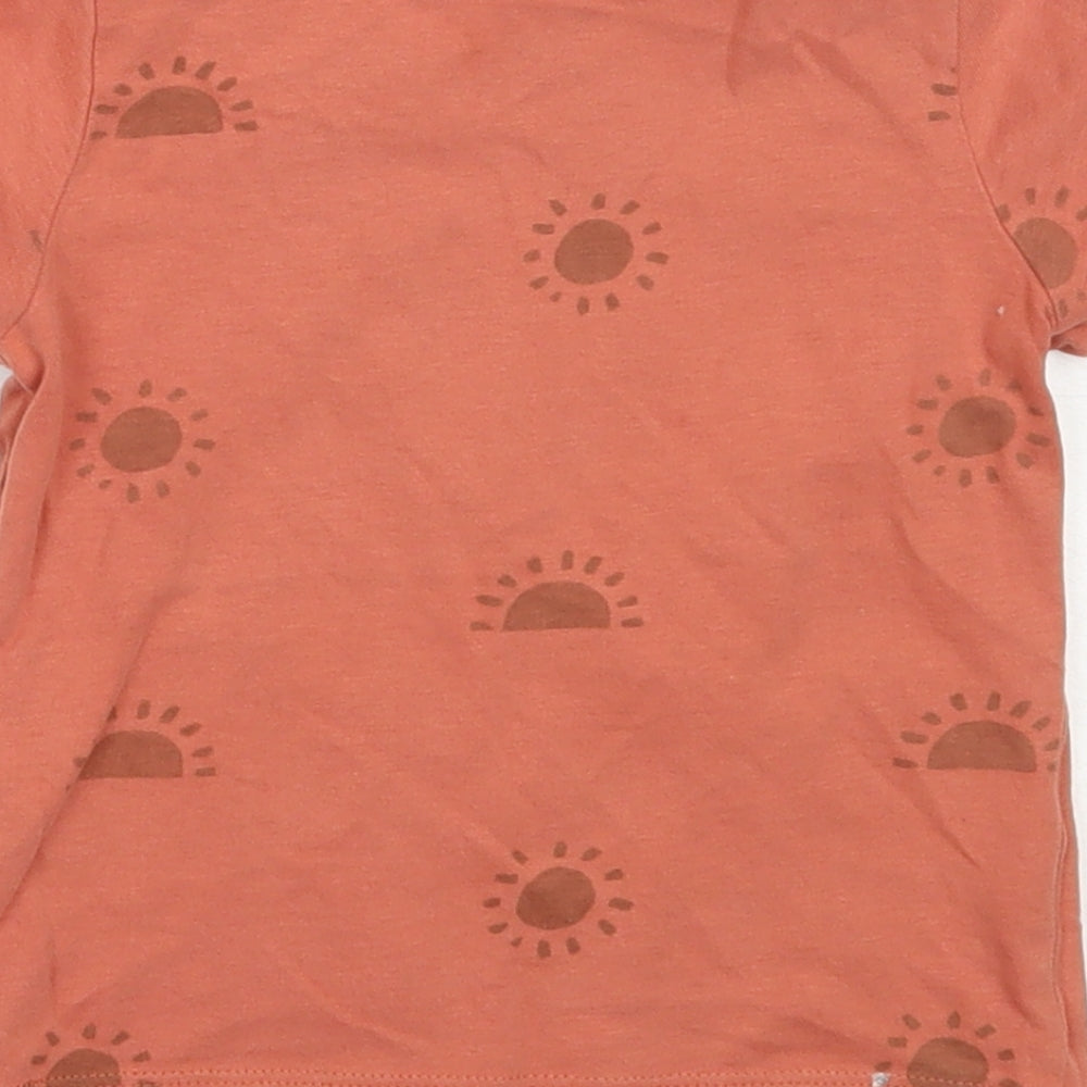 TU Boys Orange  Cotton Basic T-Shirt Size 12-18 Months Round Neck