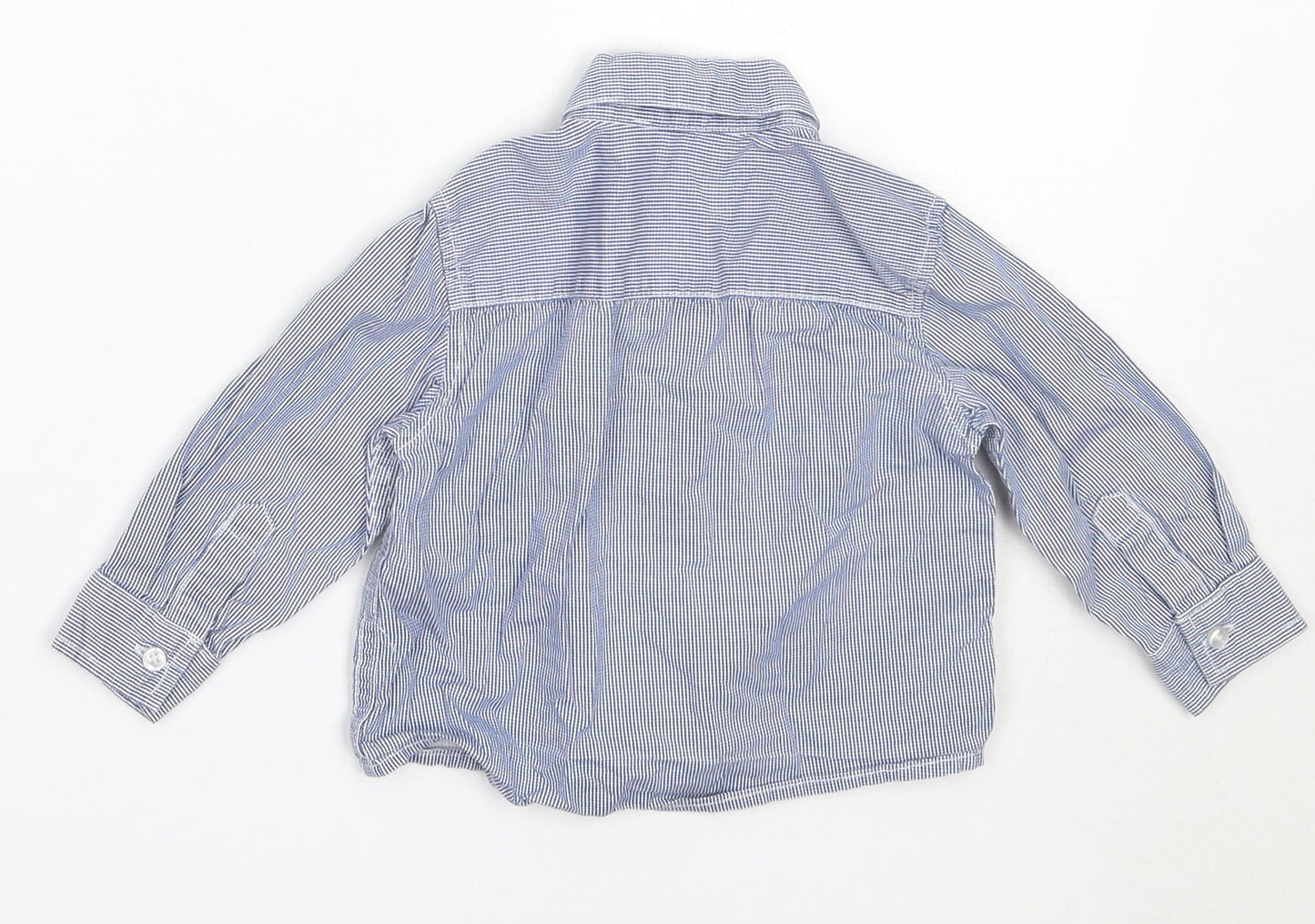 Mini Rebel Boys Blue  Cotton Basic Button-Up Size 12-18 Months Collared