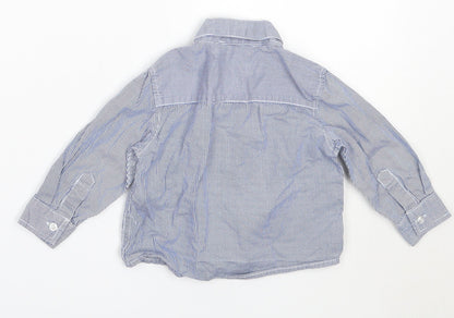 Mini Rebel Boys Blue  Cotton Basic Button-Up Size 12-18 Months Collared