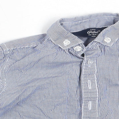 Mini Rebel Boys Blue  Cotton Basic Button-Up Size 12-18 Months Collared