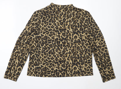 Primark Womens Beige High Neck Animal Print Polyester Pullover Jumper Size XL