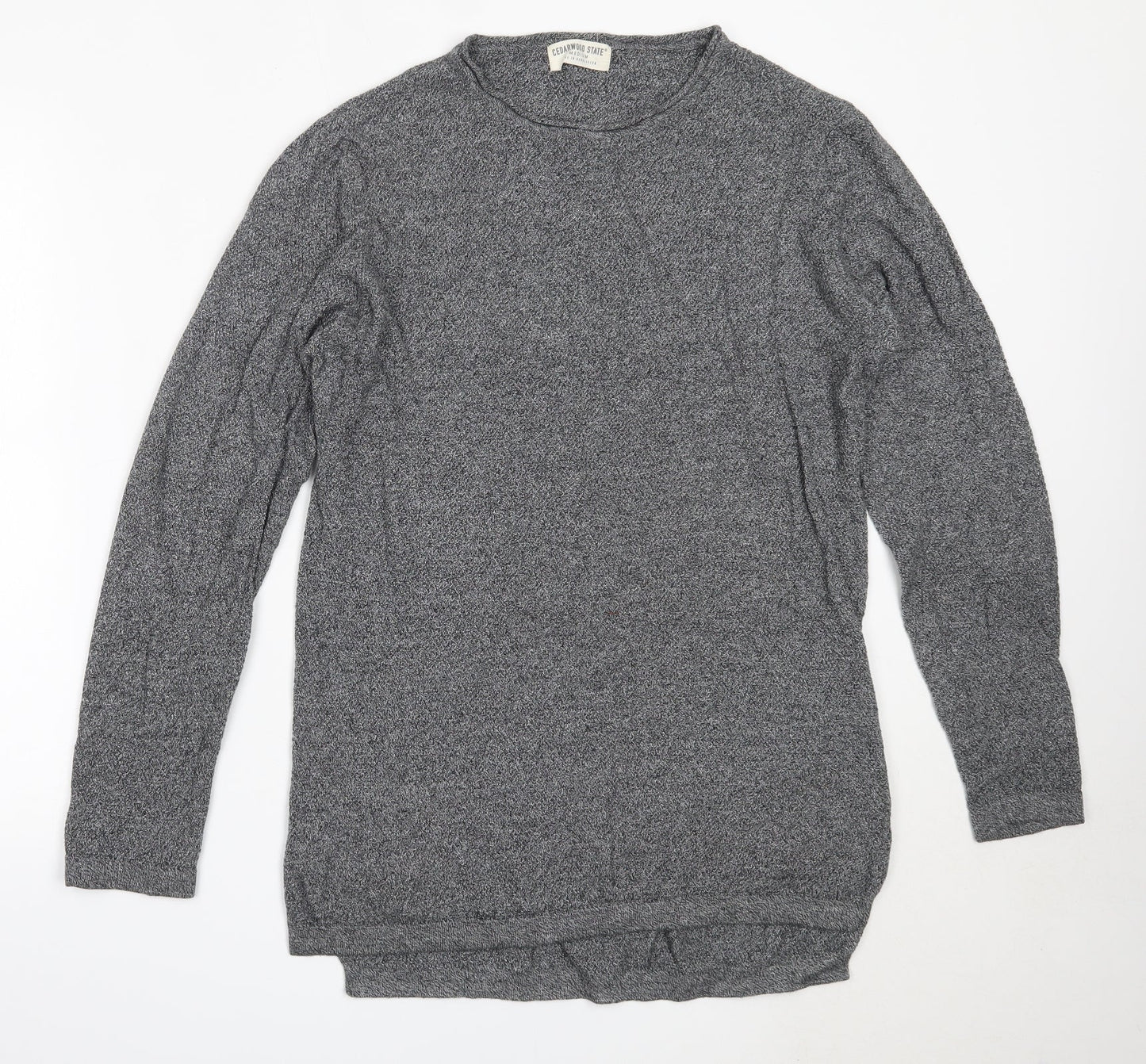 Cedar Wood State Mens Grey Round Neck  Cotton Pullover Jumper Size M