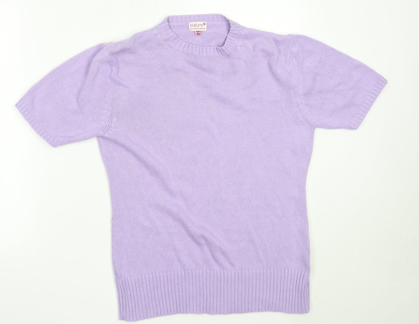 Stature Womens Purple Round Neck  Cotton Pullover Jumper Size 14