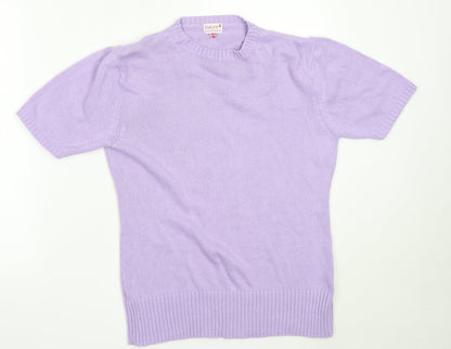 Stature Womens Purple Round Neck  Cotton Pullover Jumper Size 14