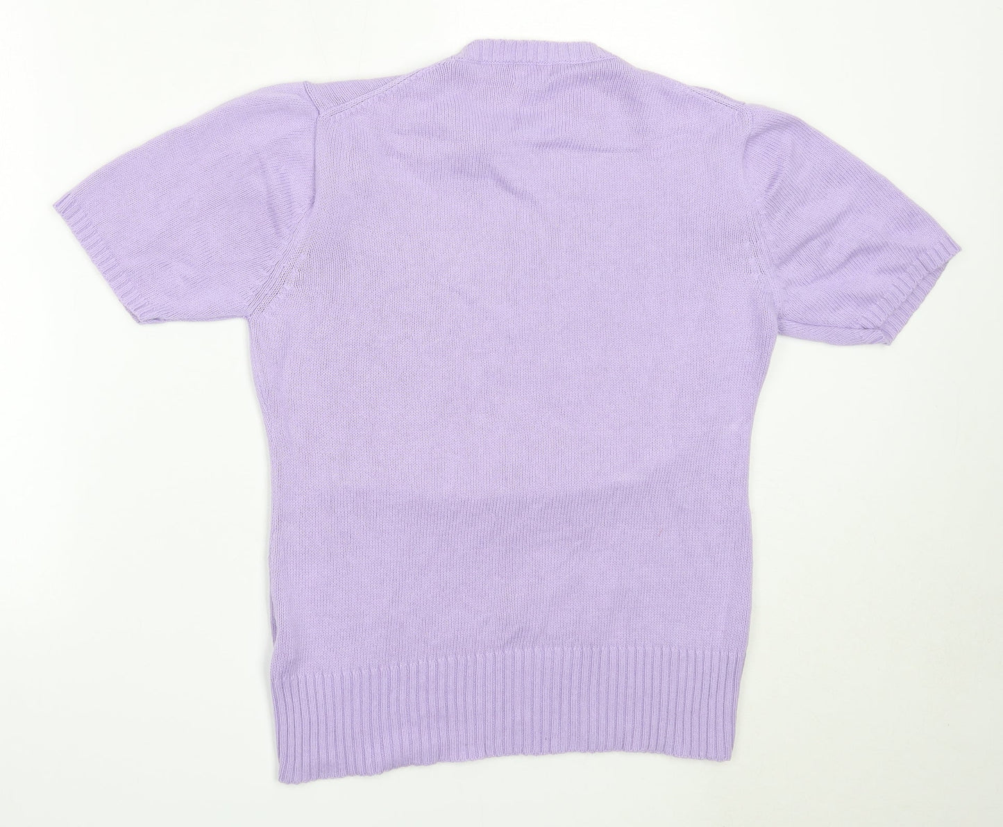 Stature Womens Purple Round Neck  Cotton Pullover Jumper Size 14