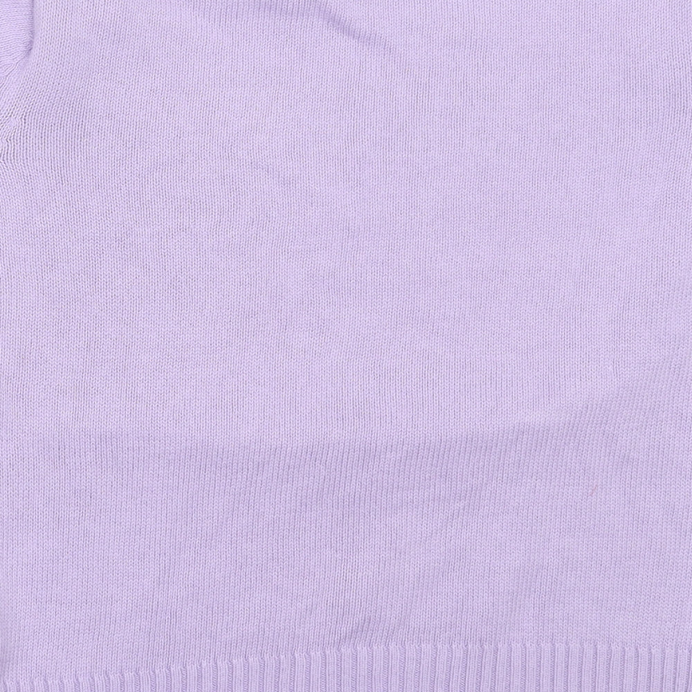 Stature Womens Purple Round Neck  Cotton Pullover Jumper Size 14