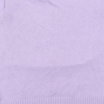 Stature Womens Purple Round Neck  Cotton Pullover Jumper Size 14