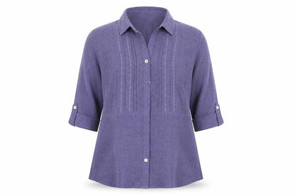 Bonmarché Womens Purple  Polyester Basic Button-Up Size 12 Collared