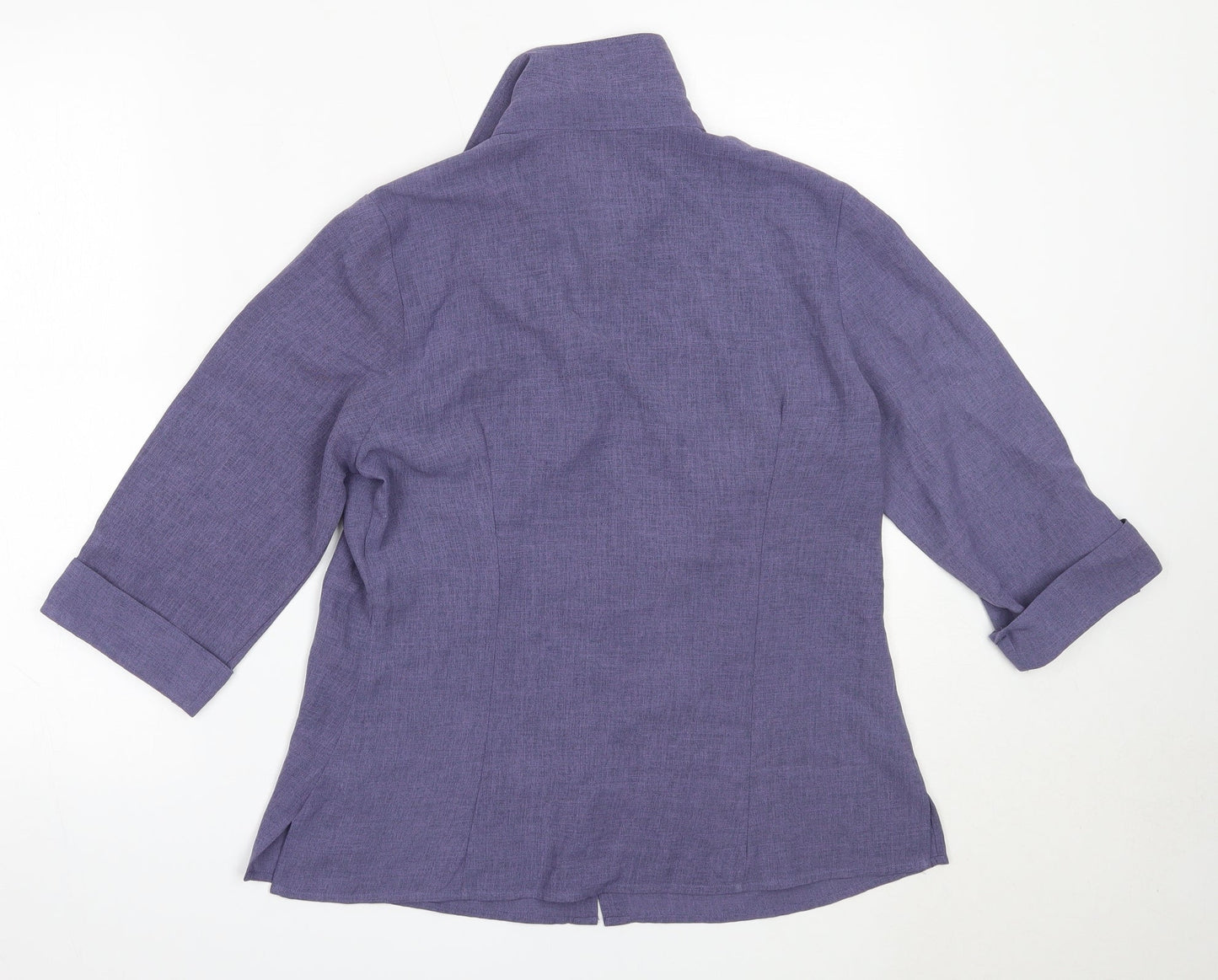 Womens UK Size 12 BM Purple Basic Button-Up