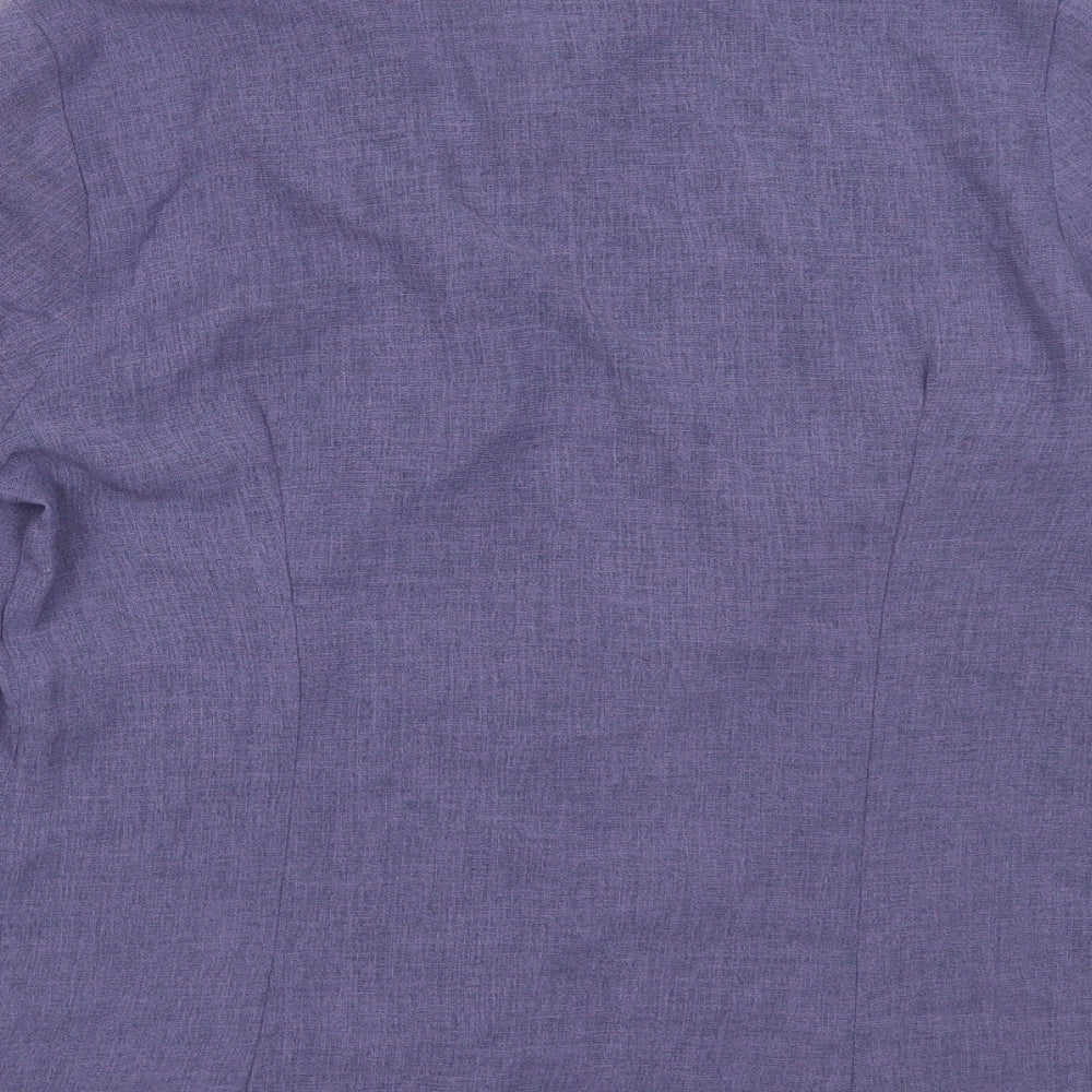 Womens UK Size 12 BM Purple Basic Button-Up