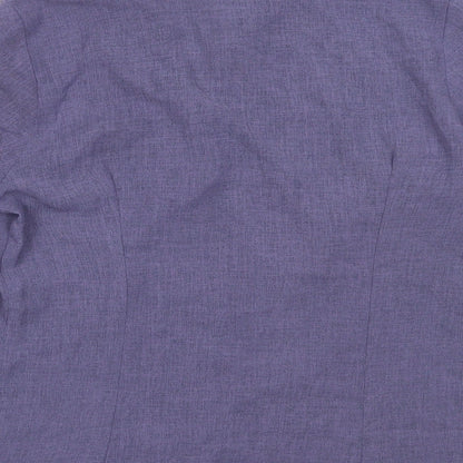 Womens UK Size 12 BM Purple Basic Button-Up