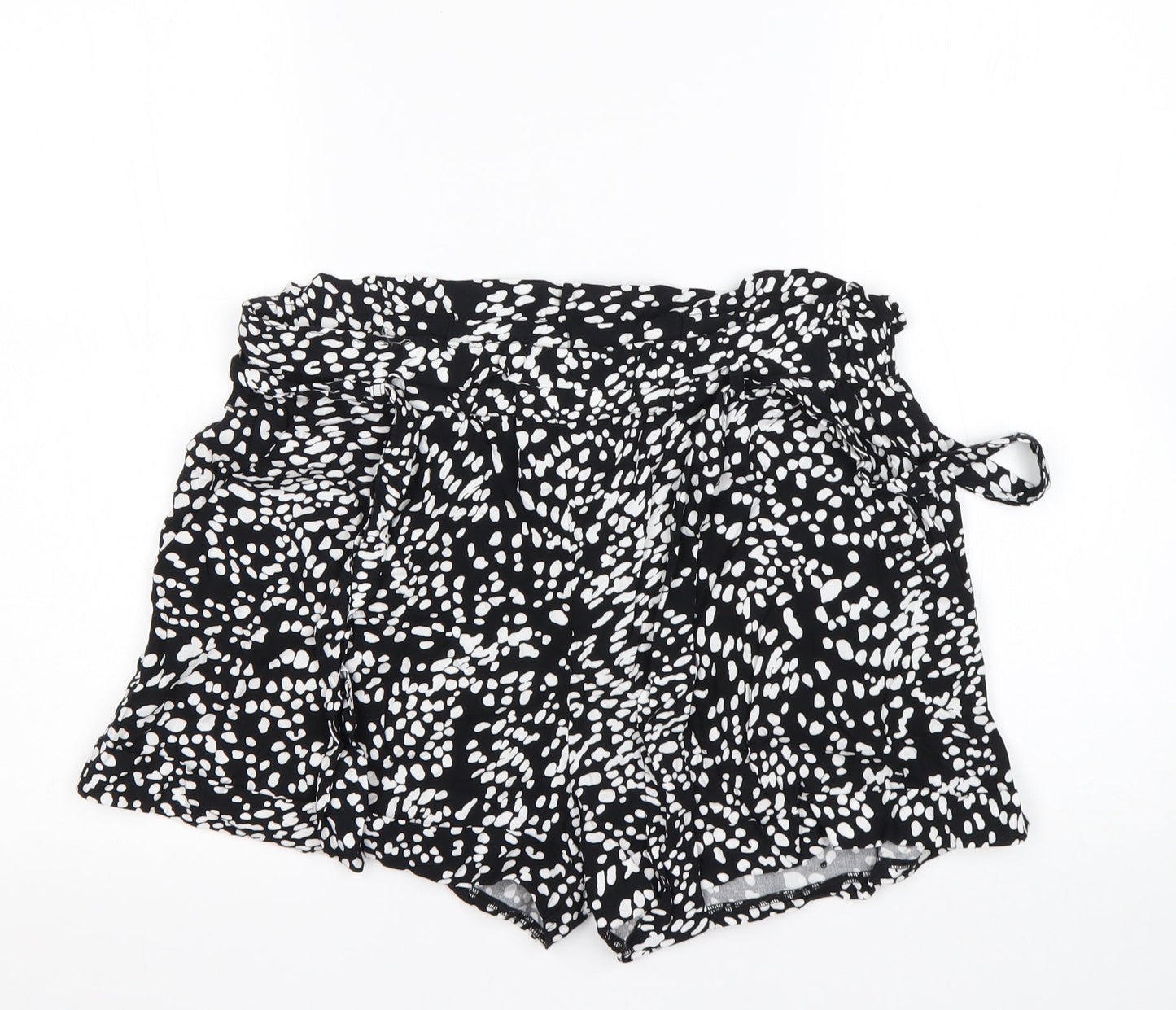 JEFF&CO Womens Multicoloured Animal Print Viscose Paperbag Shorts Size 12 L3 in Regular