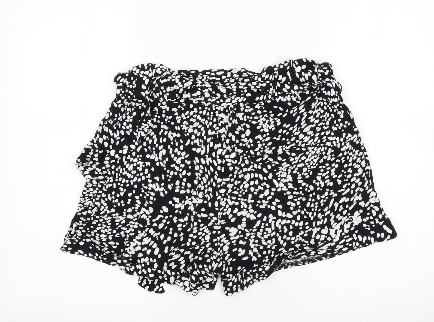 JEFF&CO Womens Multicoloured Animal Print Viscose Paperbag Shorts Size 12 L3 in Regular