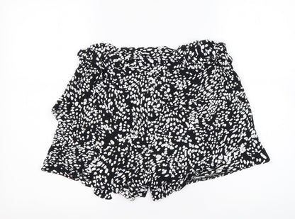 JEFF&CO Womens Multicoloured Animal Print Viscose Paperbag Shorts Size 12 L3 in Regular
