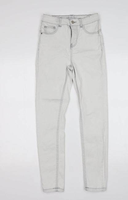 Primark Womens White  Cotton Skinny Jeans Size 8 L26 in Regular