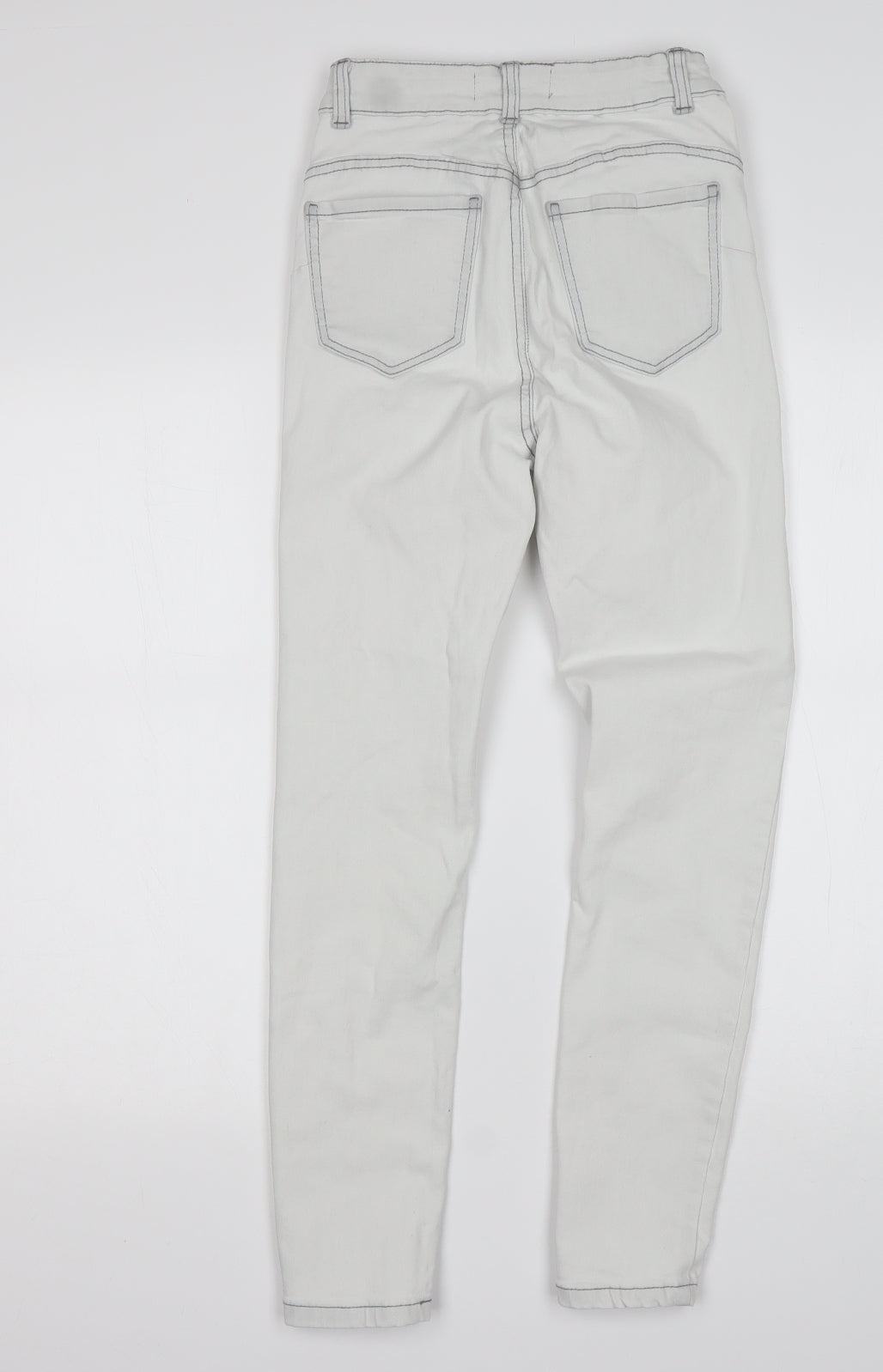 Primark Womens White  Cotton Skinny Jeans Size 8 L26 in Regular