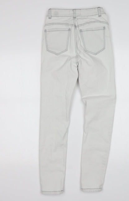 Primark Womens White  Cotton Skinny Jeans Size 8 L26 in Regular
