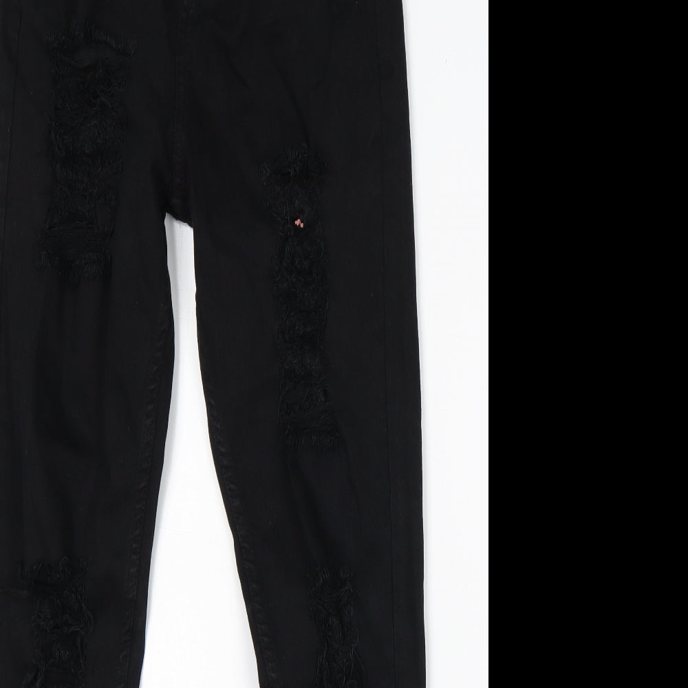 PRETTYLITTLETHING Womens Black  Cotton Skinny Jeans Size 8 L29 in Regular
