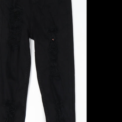 PRETTYLITTLETHING Womens Black  Cotton Skinny Jeans Size 8 L29 in Regular