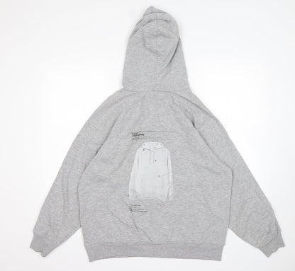 Zara Womens Green  Cotton Pullover Hoodie Size S
