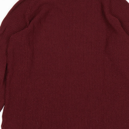 H&M Mens Red Round Neck  Acrylic Pullover Jumper Size S