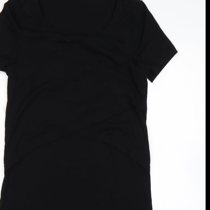 Mamalicious Womens Black  Viscose Pencil Dress  Size M  Round Neck