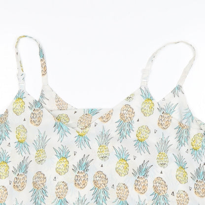 George Womens Multicoloured Floral Polyester Basic Tank Size 14 V-Neck