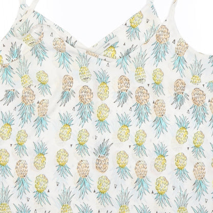 George Womens Multicoloured Floral Polyester Basic Tank Size 14 V-Neck