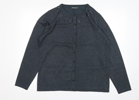Womens UK Size M Bonmarché Grey Cardigan Jumper