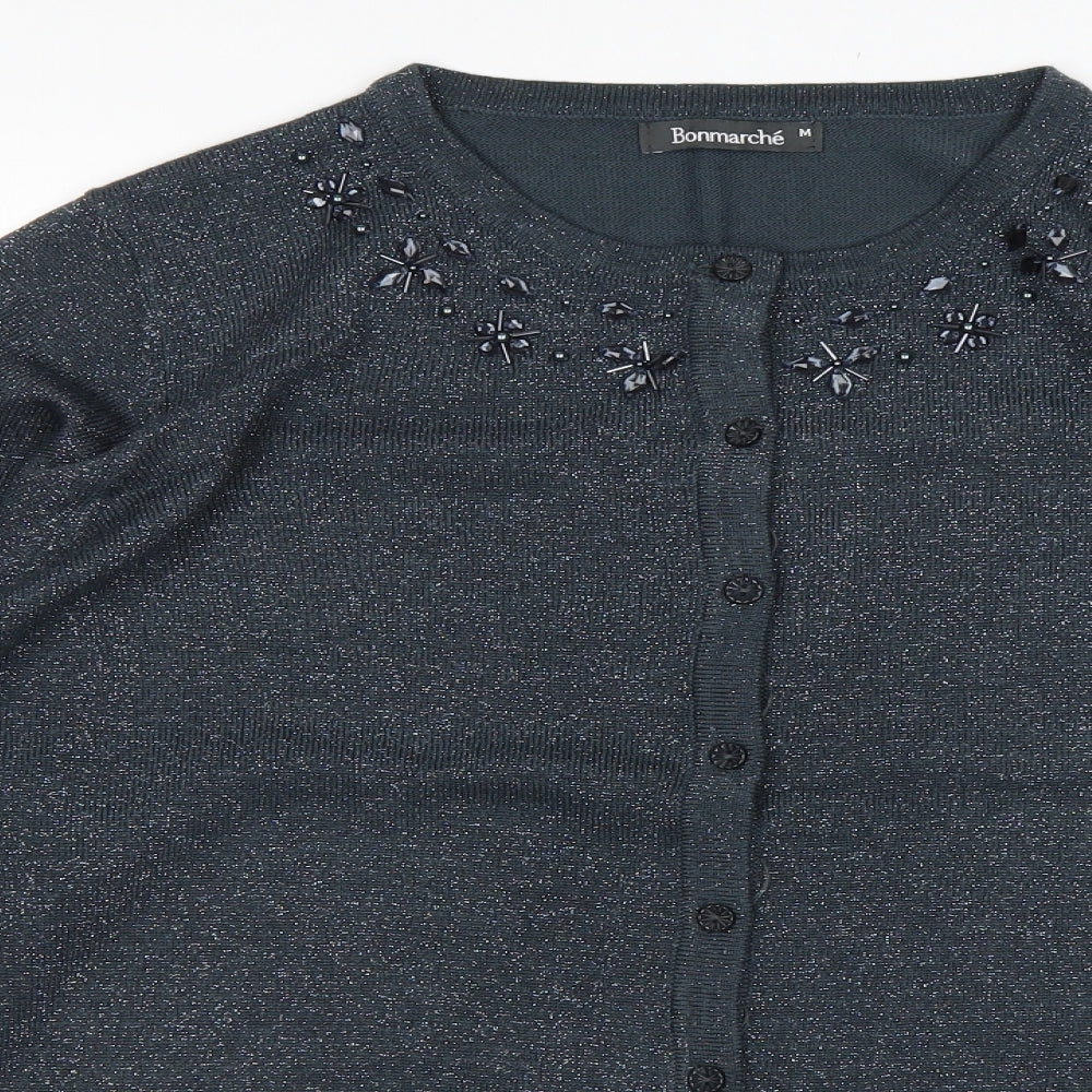Womens UK Size M Bonmarché Grey Cardigan Jumper