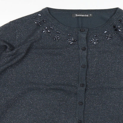 Womens UK Size M Bonmarché Grey Cardigan Jumper