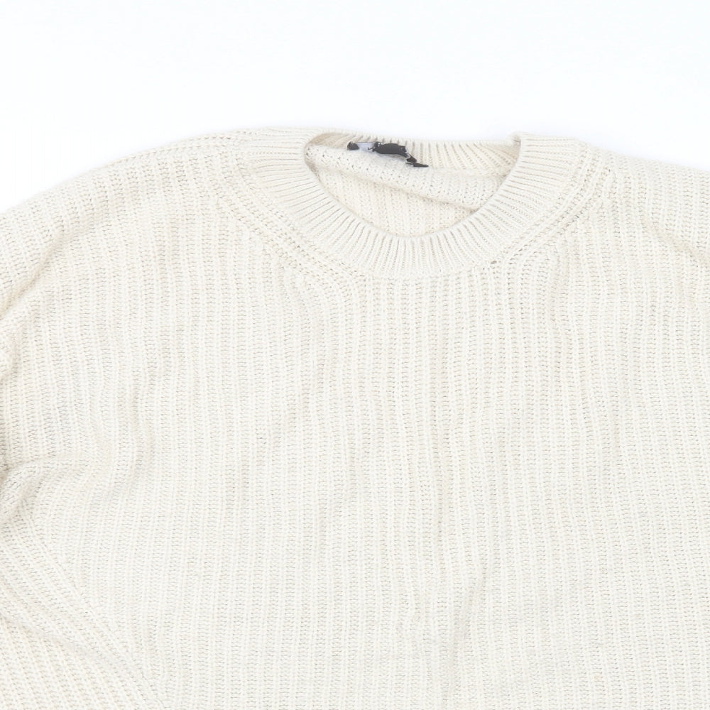 Womens UK Size M New Look Beige Pullover Jumper