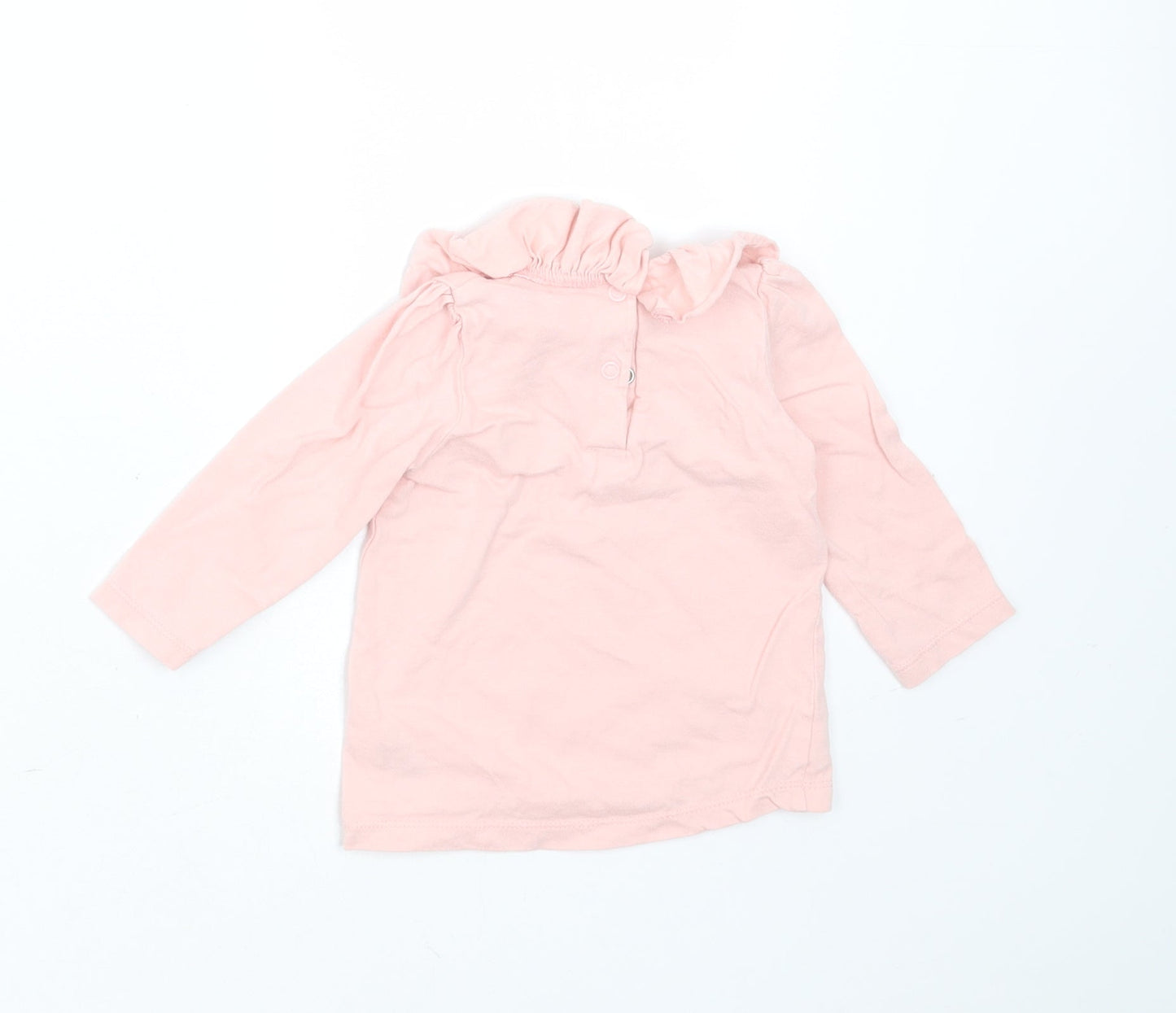 George Girls Pink  Cotton Basic T-Shirt Size 6-9 Months Round Neck  - take your time