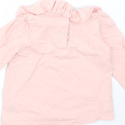 George Girls Pink  Cotton Basic T-Shirt Size 6-9 Months Round Neck  - take your time
