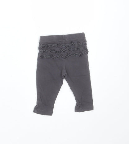 Matalan Girls Grey  Cotton  Trousers Size 3-6 Months   - leggings