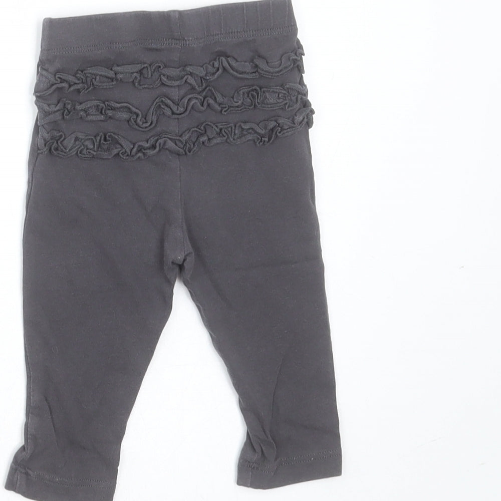 Matalan Girls Grey  Cotton  Trousers Size 3-6 Months   - leggings