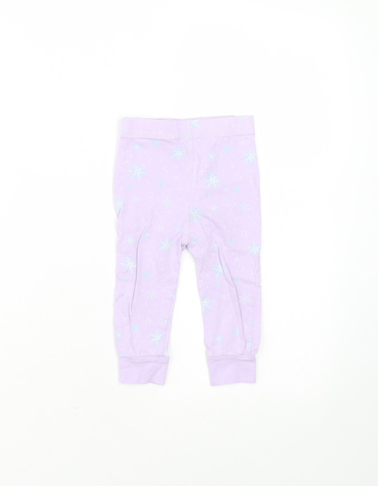 NEXT Baby Purple Geometric Cotton  Trousers Size 9-12 Months   - snowflakes