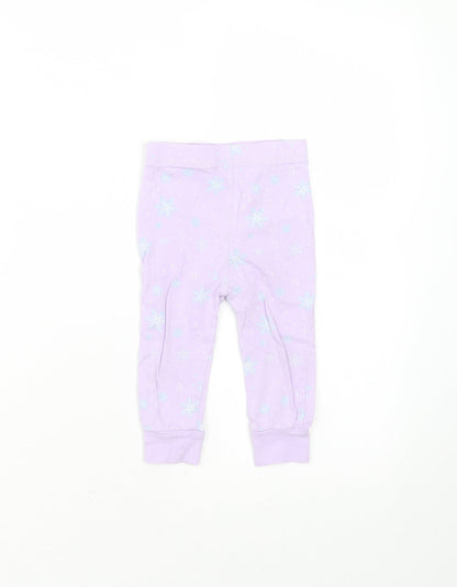 NEXT Baby Purple Geometric Cotton  Trousers Size 9-12 Months   - snowflakes