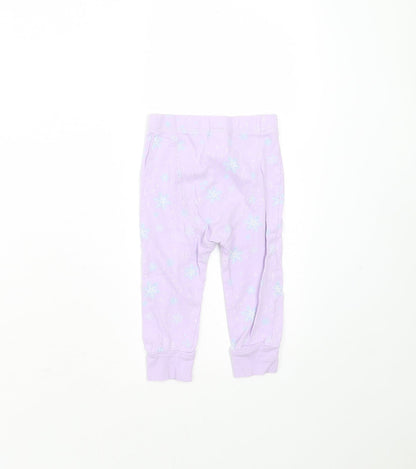 NEXT Baby Purple Geometric Cotton  Trousers Size 9-12 Months   - snowflakes