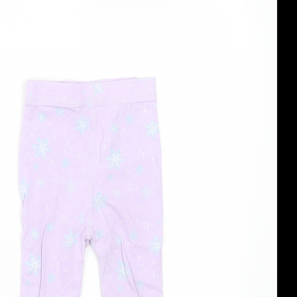 NEXT Baby Purple Geometric Cotton  Trousers Size 9-12 Months   - snowflakes