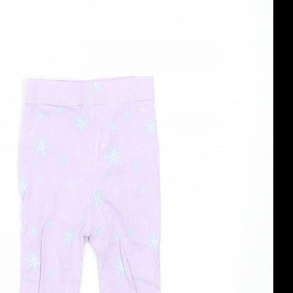 NEXT Baby Purple Geometric Cotton  Trousers Size 9-12 Months   - snowflakes