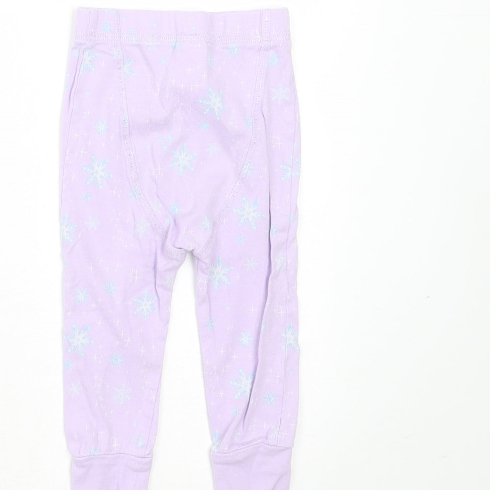 NEXT Baby Purple Geometric Cotton  Trousers Size 9-12 Months   - snowflakes