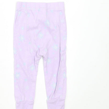 NEXT Baby Purple Geometric Cotton  Trousers Size 9-12 Months   - snowflakes
