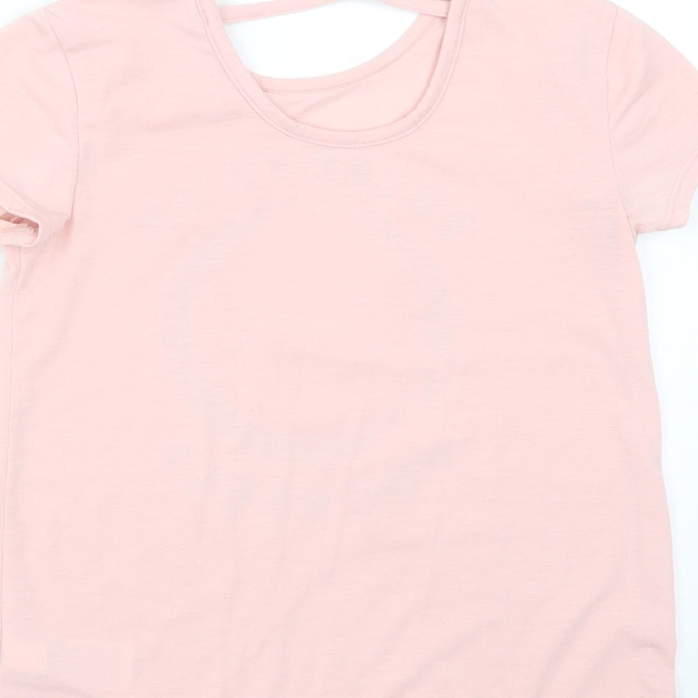 Gap Girls Pink  Polyester Basic T-Shirt Size 8-9 Years Round Neck  - Believe in yourself