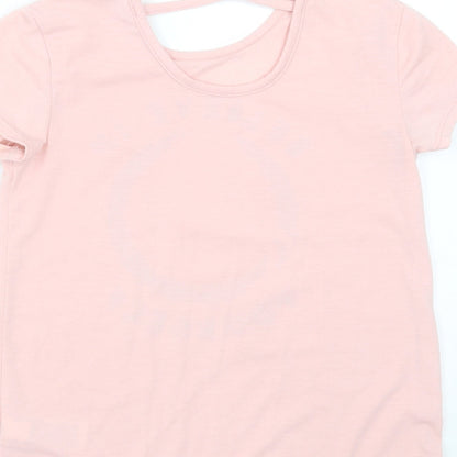 Gap Girls Pink  Polyester Basic T-Shirt Size 8-9 Years Round Neck  - Believe in yourself