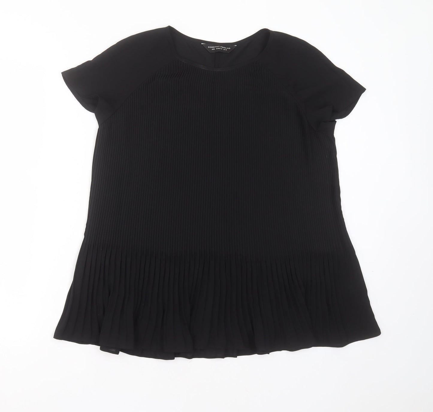 Womens UK Size 12 Dorothy Perkins Black Basic Blouse